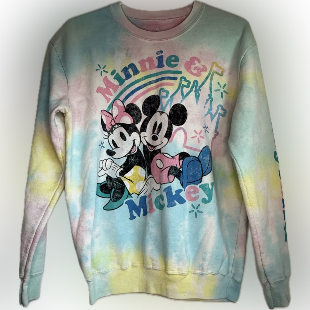 Disney Minnie & Mickey Youth Tie-Dye Sweatshirt Size XL